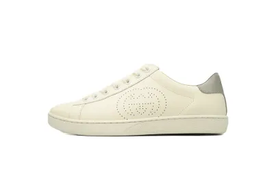 Gucci Ace Perforated Interlocking G White 01