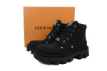 RSOUTFIT Louis Vuitton LV Checker Ankle Boot Black 1ACN7Y