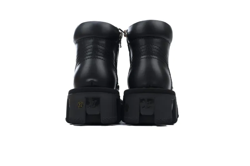 RSOUTFIT Louis Vuitton LV Checker Ankle Boot Black Cowhide