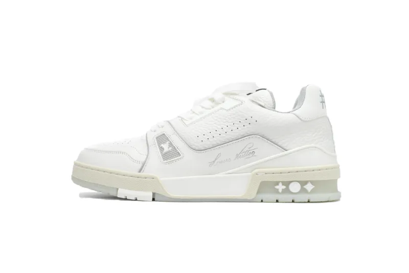 Louis Vuitton LV Trainer Sneaker White Grey Signature 1A8WAY