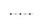 Van Cleef & Arpels White Gold Diamond Onyx Vintage Alhambra bracelet, 5 motifs