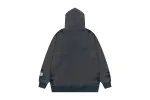 Lanvin x Gallery Dept. Logo Hoodie With A Worn Effect And Paint Marks Navy Blue