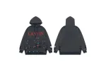 Lanvin x Gallery Dept. Logo Hoodie With A Worn Effect And Paint Marks Navy Blue