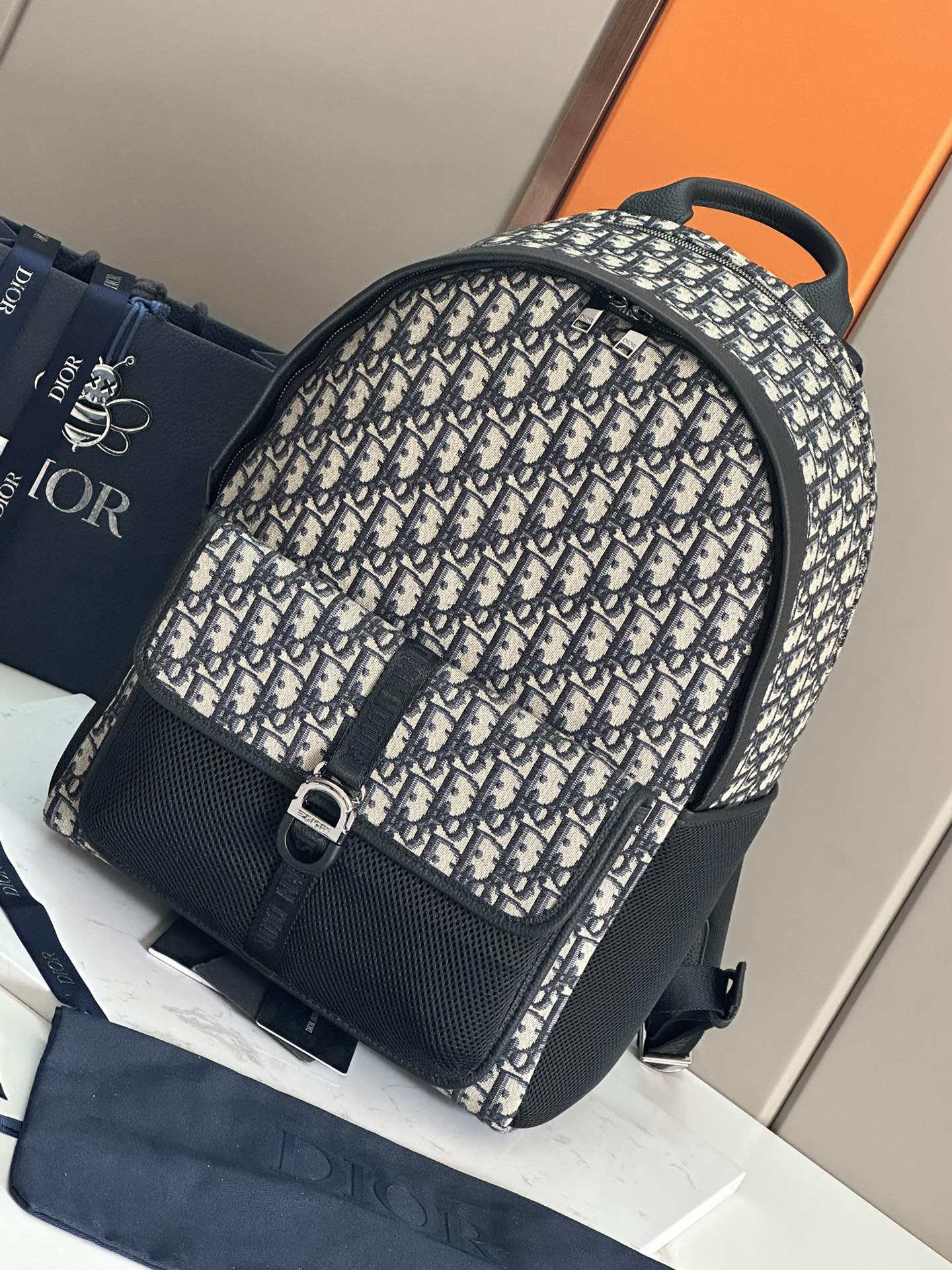 Dior Oblique Jacquard Backpack Black