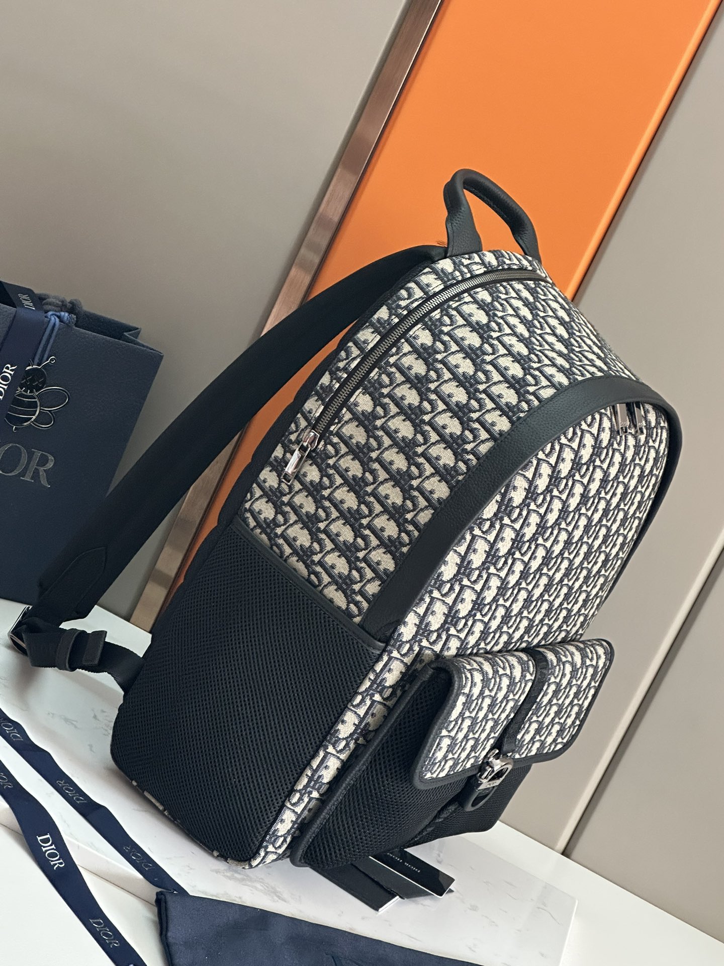 Dior Oblique Jacquard Backpack Black