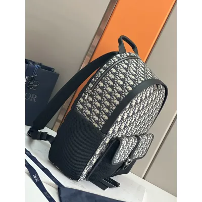 Dior Oblique Jacquard Backpack Black 02