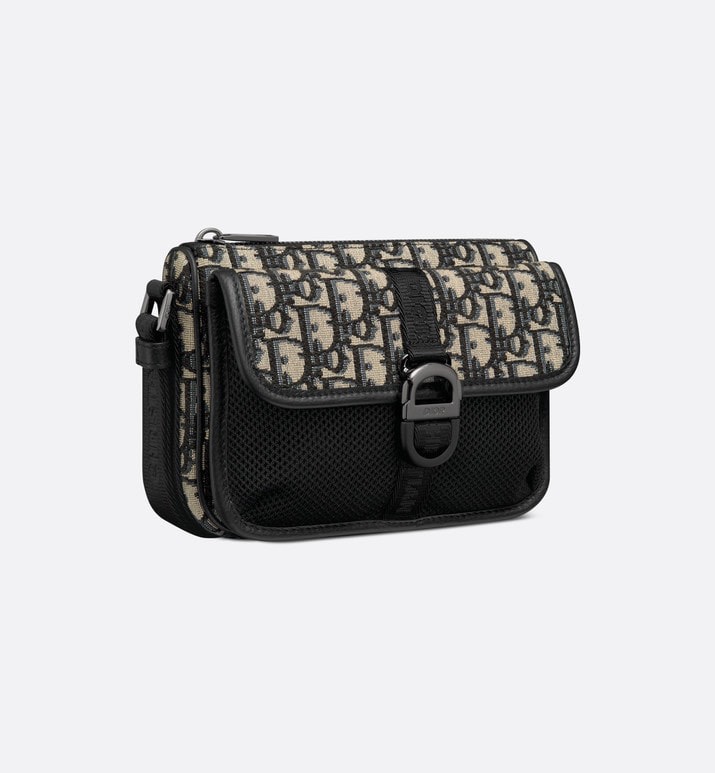 Dior Mini Saddle Bag with Strap Beige/Black 