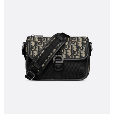 Dior Mini Saddle Bag with Strap Beige/Black  01
