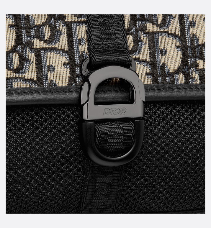 Dior Mini Saddle Bag with Strap Beige/Black 