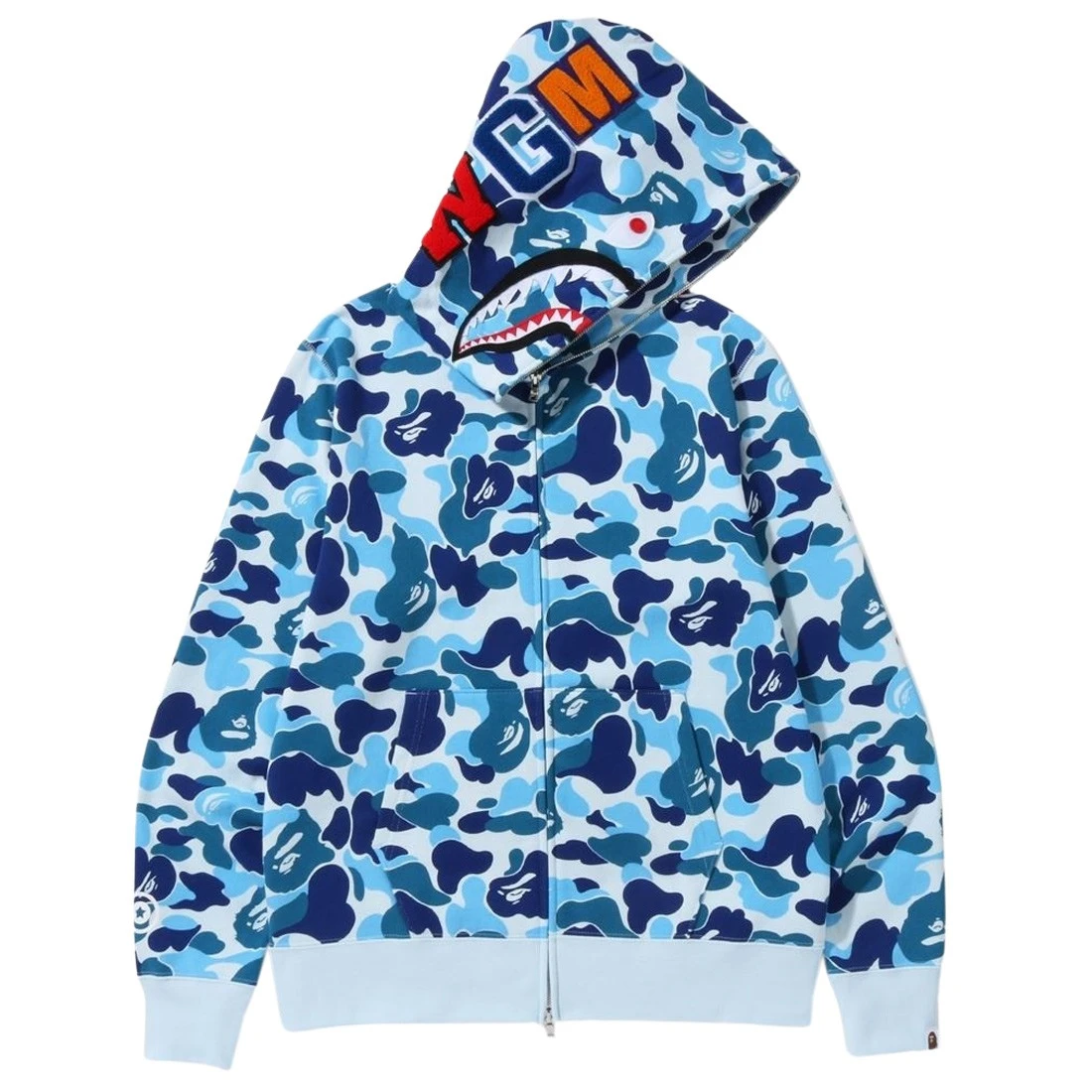 BAPE ABC Camo Shark Zip Hoodie Blue