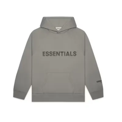 Fear of God Essentials Pullover Hoodie Applique Logo Cement 01
