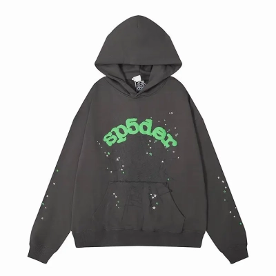 Sp5der Wait Web Hoodie Slate Grey 01