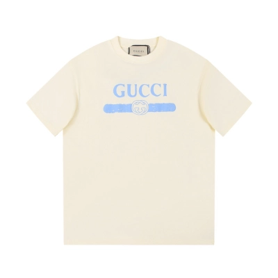 Gucci Light blue logo printingT-Shirt 01