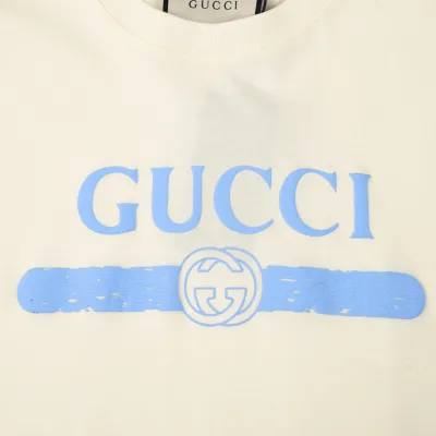 Gucci Light blue logo printingT-Shirt 02
