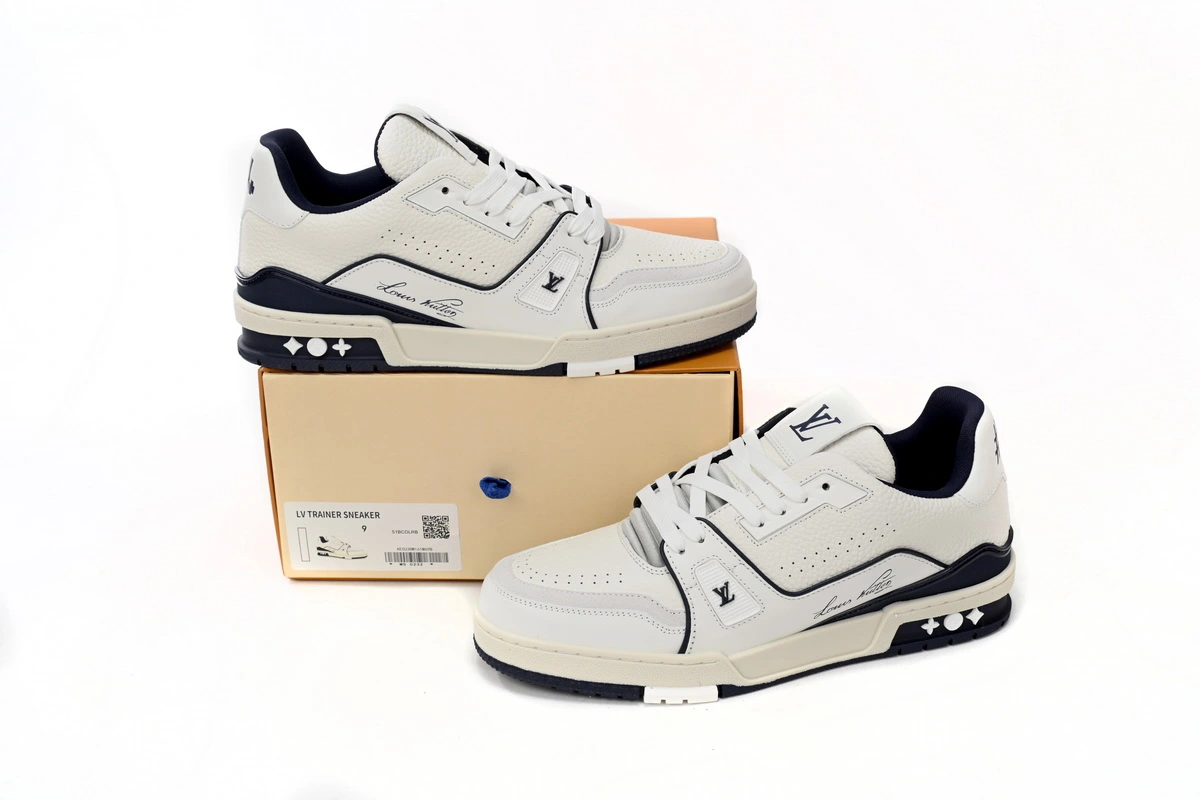 Louis Vuitton LV Trainer Marine White 1ABFA9