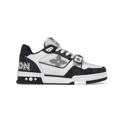 Louis Vuitton LV Trainer Velcro Strap Monogram Denim Black White 1A9ZAU 02