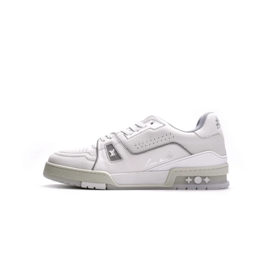 Louis Vuitton LV Trainer White Litchi Pattern FD0221 01