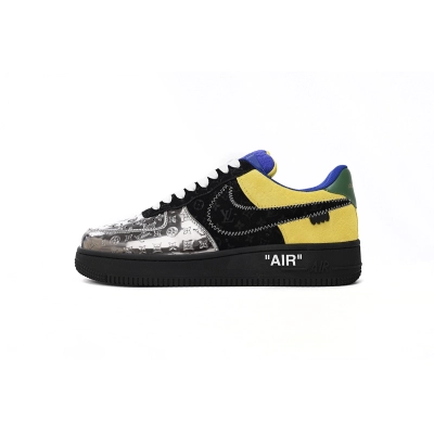 Louis Vuitton Nike Air Force 1 Low By Virgil Abloh Black Metallic Silver 1A9VCH 01