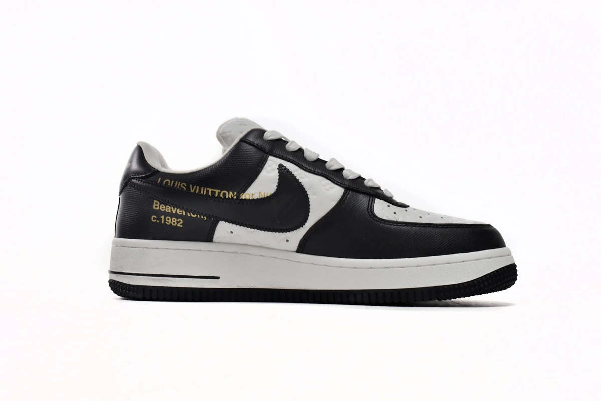 Louis Vuitton Nike Air Force 1 Low By Virgil Abloh Black White 7108-8