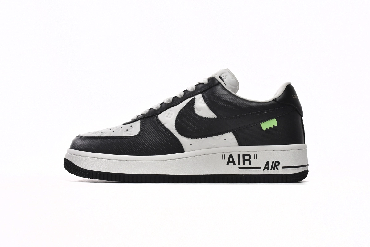 Louis Vuitton Nike Air Force 1 Low By Virgil Abloh Black White 7108-8