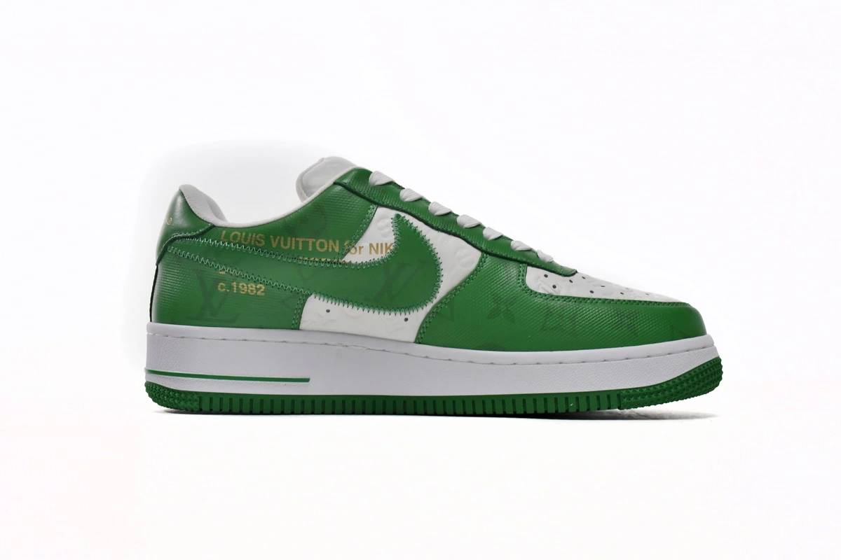Louis Vuitton Nike Air Force 1 Low By Virgil Abloh White Green 7108-6