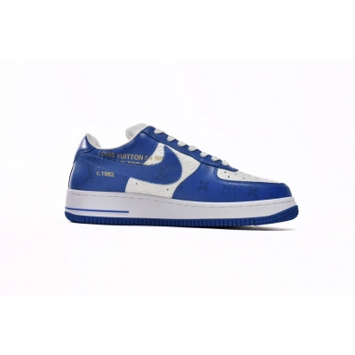 Louis Vuitton Nike Air Force 1 Low By Virgil Abloh White Royal 7108-5 02