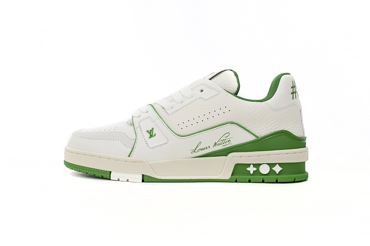 Louis Vuitton Trainer #54 Signature White Green 1ABNIS