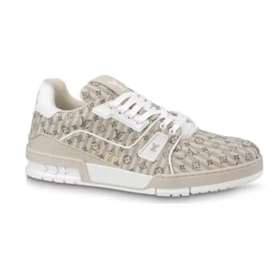 Louis Vuitton Trainer Beige Stripe Monogram 1ABG0H 01