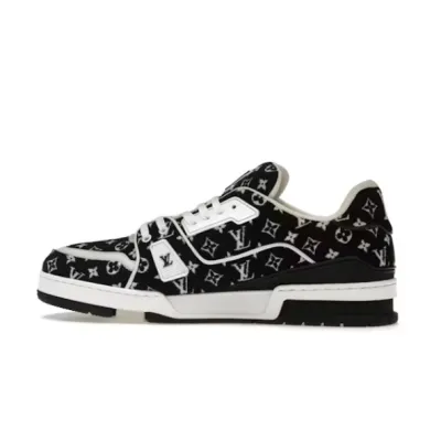 Louis Vuitton Trainer Black Monogram Textile 1ABFTE 01