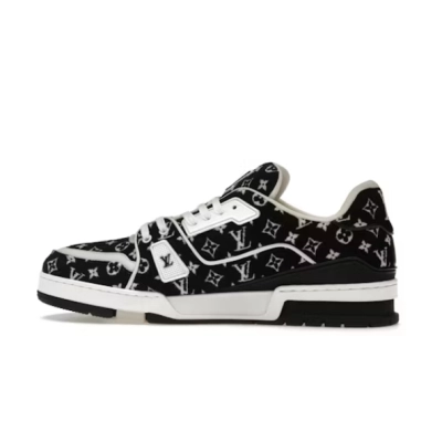 Louis Vuitton Trainer Black Monogram Textile 1ABFTE 01