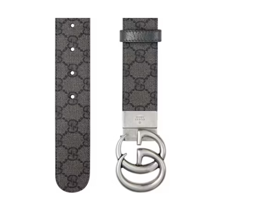 Gucci GG Marmont Reversible Belt Grey Black