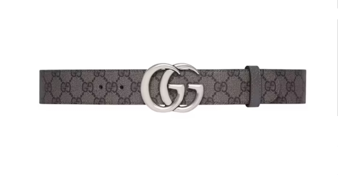 Gucci GG Marmont Reversible Belt Grey Black