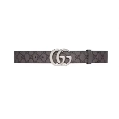 Gucci GG Marmont Reversible Belt Grey Black 01