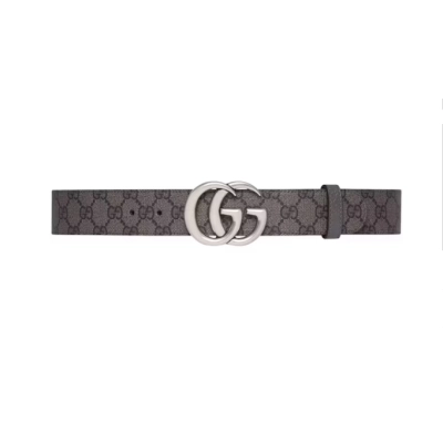 Gucci GG Marmont Reversible Belt Grey Black 01