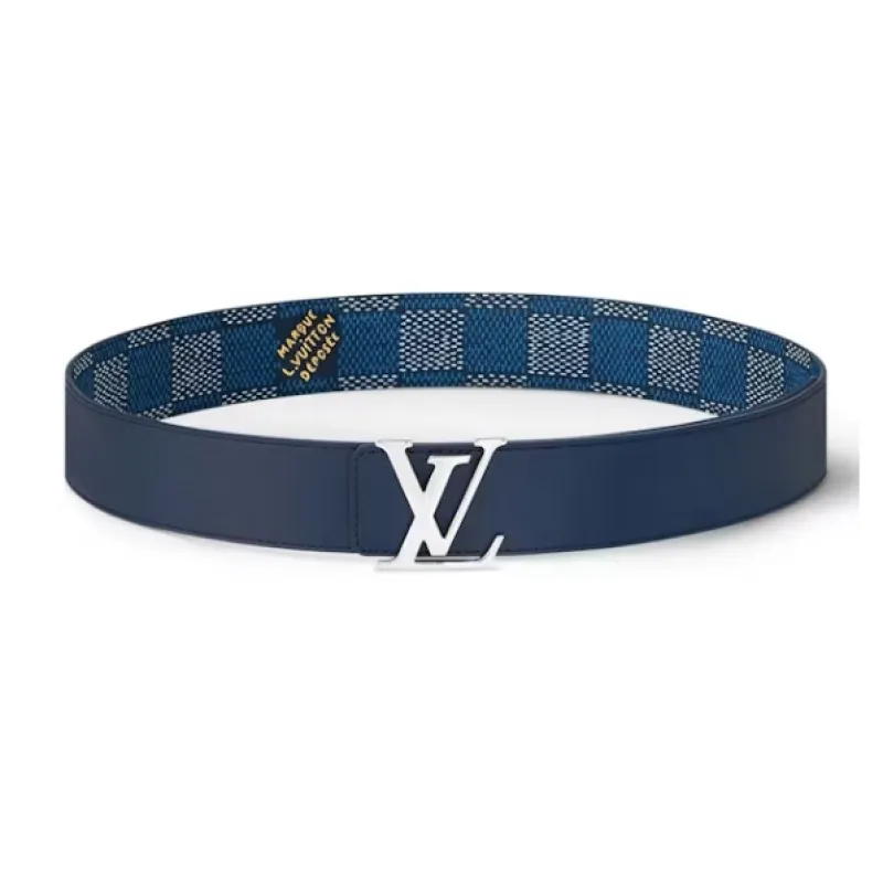 Louis Vuitton LV Initiales 40mm Reversible Belt Damier Heritage Blue
