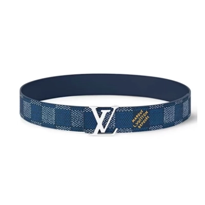 Louis Vuitton LV Initiales 40mm Reversible Belt Damier Heritage Blue 01