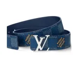 Louis Vuitton LV Initiales 40mm Reversible Belt Damier Heritage Blue