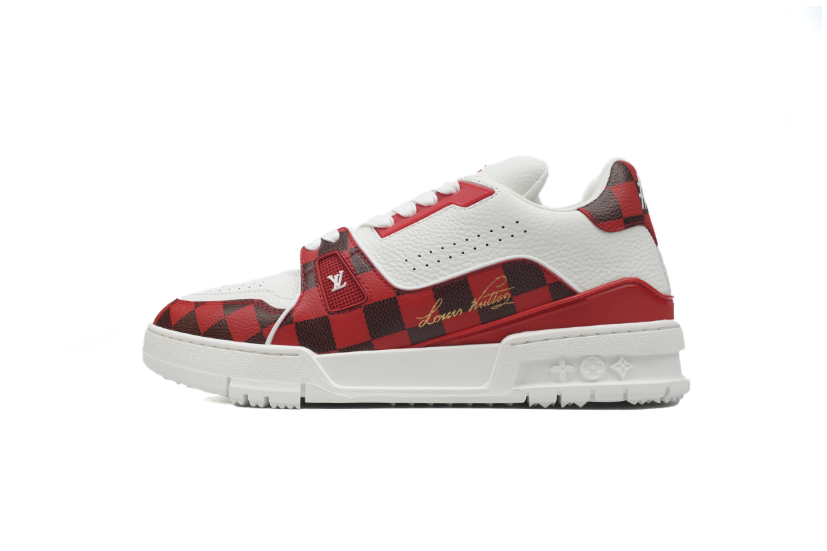 Louis Vuitton LV Trainer #54 Signature Black and Red