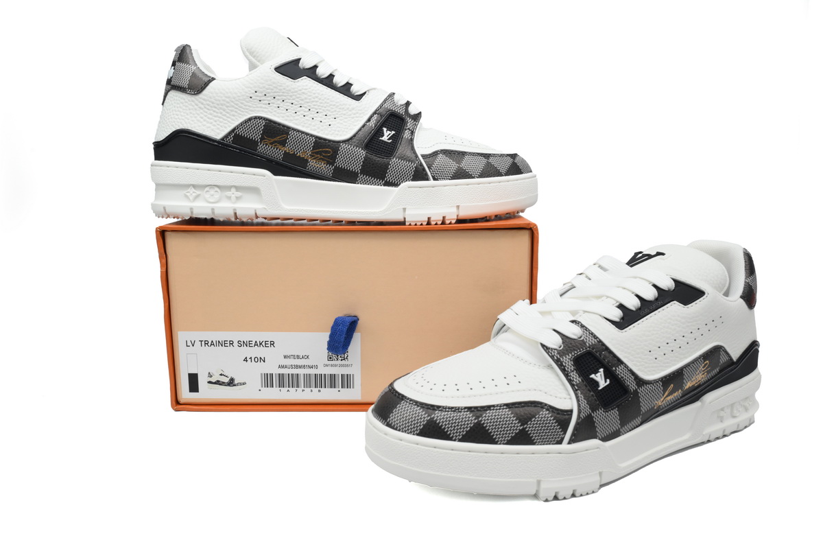 Louis Vuitton LV Trainer #54 Signature Black and White