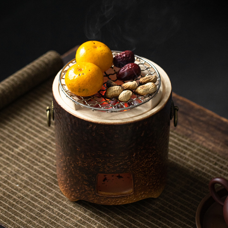 Ceramic Clay Stove Charcoal Heating Integrated Teapot