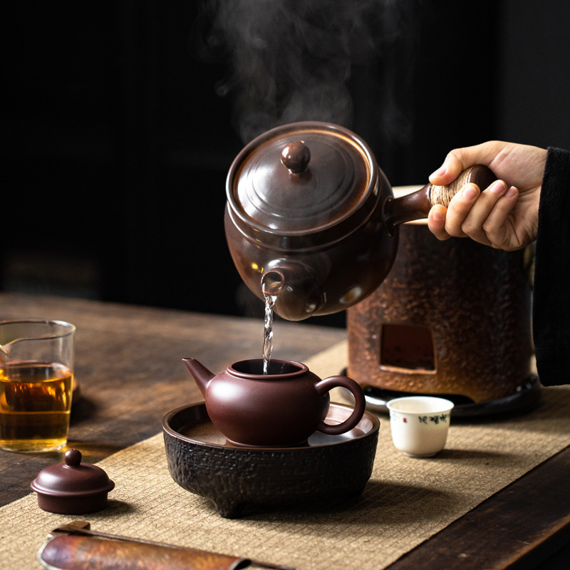 Ceramic Clay Stove Charcoal Heating Integrated Teapot