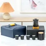 Black Pottery Travel Kung Fu Tea Set Tea Cup Tea Tray Teapot