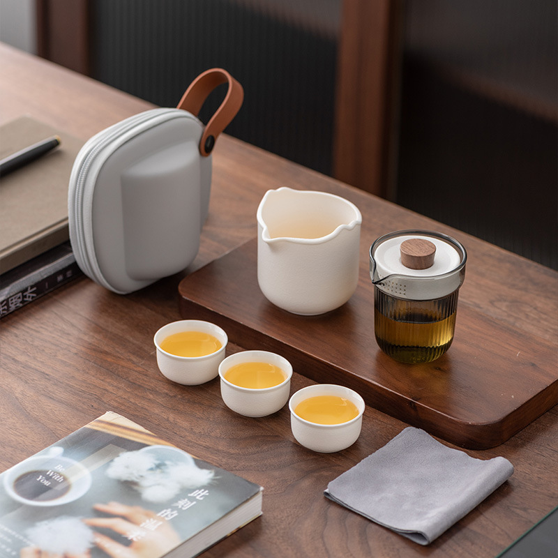 Travel Tea Set Ceramic Glass Kettle