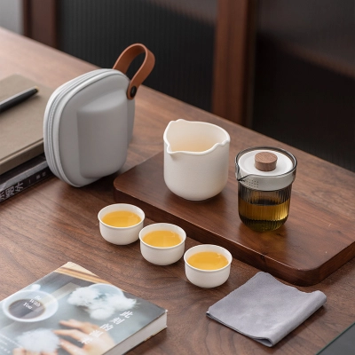Travel Tea Set Ceramic Glass Kettle 01