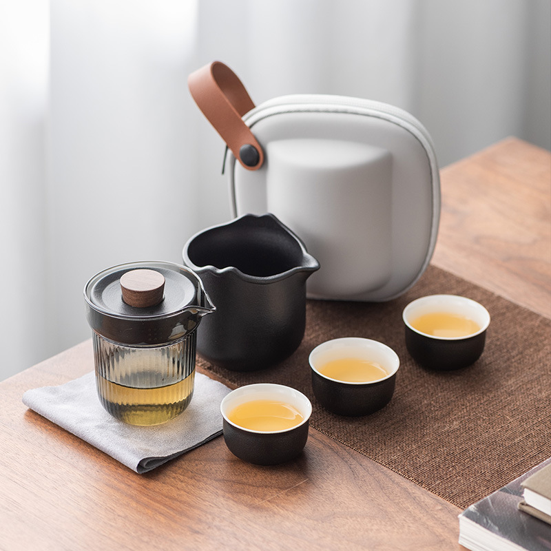 Travel Tea Set Ceramic Glass Kettle
