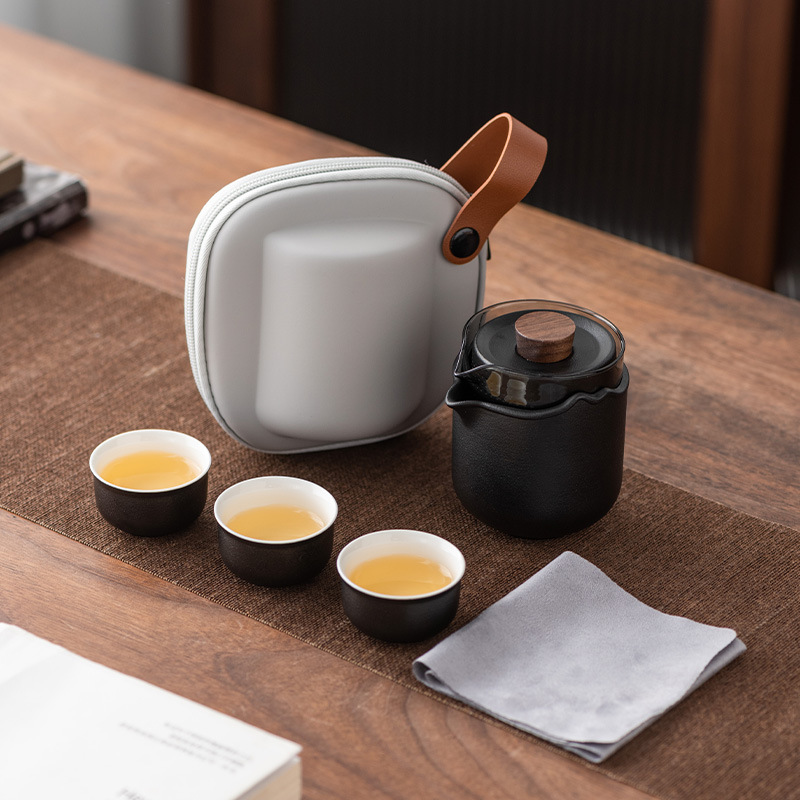 Travel Tea Set Ceramic Glass Kettle