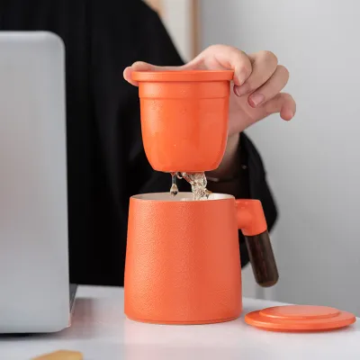 Ceramic Filter Tea Cup Tea Water Separation Cup 01
