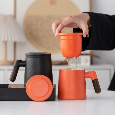 Ceramic Filter Tea Cup Tea Water Separation Cup 02