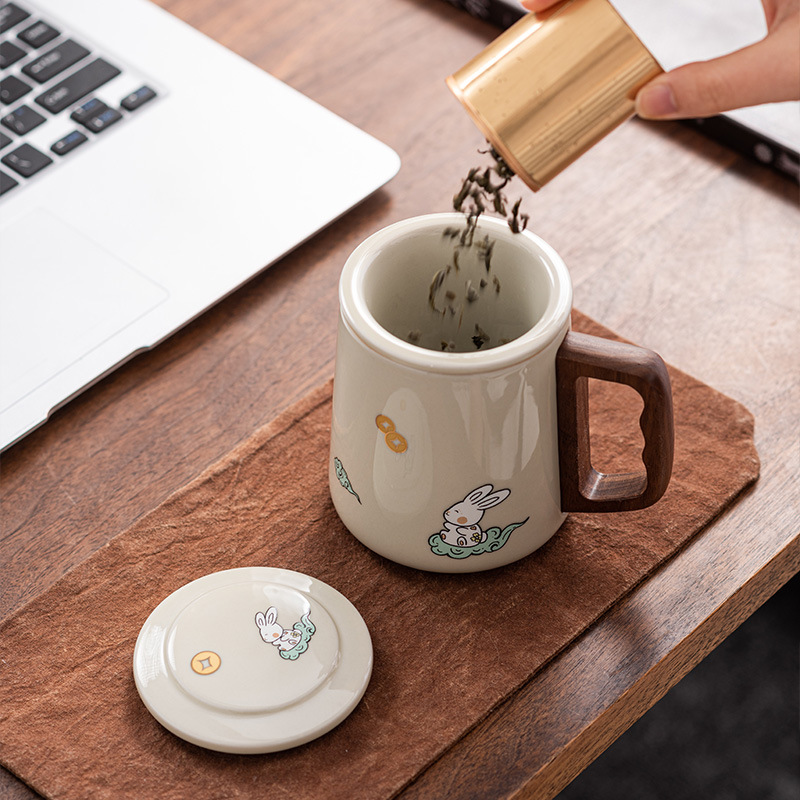 Ceramic Mug Tea Water Separation Tea Cup 