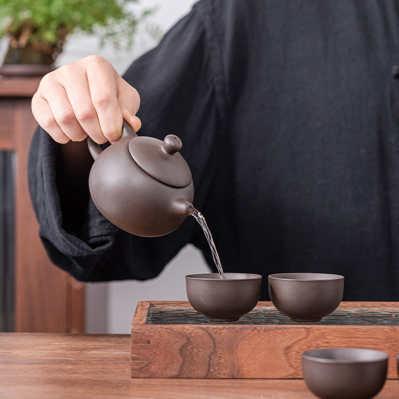 Creative Purple Clay Travel Tea Set